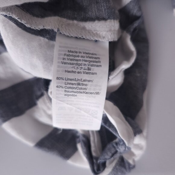 J.Crew Linen Blend Striped Tank Top Womens 0 Tie Hem Nautical Coastal Preppy - Picture 12 of 13